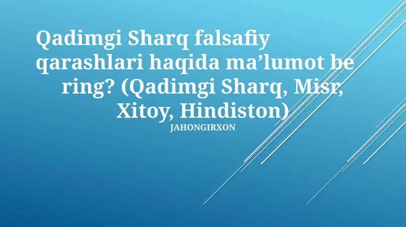 Qadimgi Sharq falsafiy qarashlari