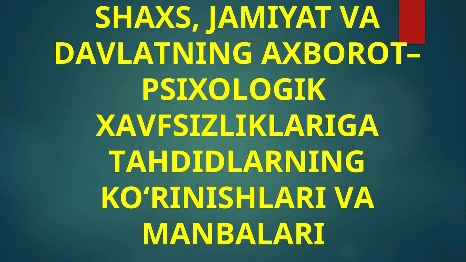 Axborot–psixologik xavfsizlik