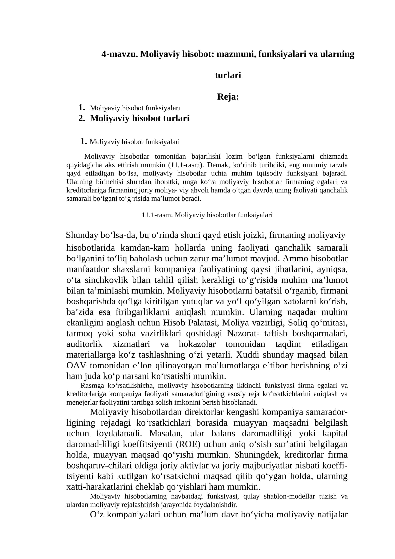 Moliyaviy hisobot: mazmuni, funksiyalari va ularning turlari