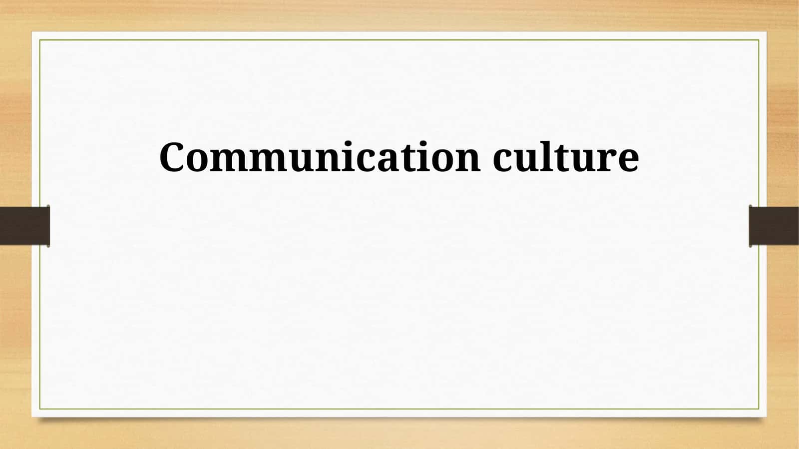 Communication culture