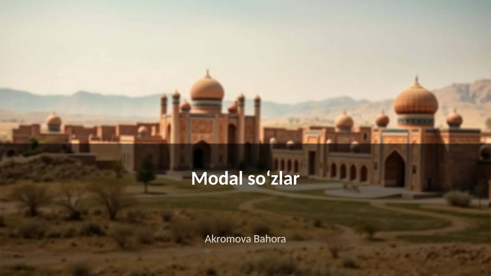 Modal soʻzlar
