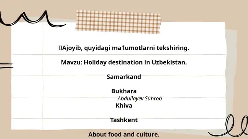 Holiday destination in Uzbekistan