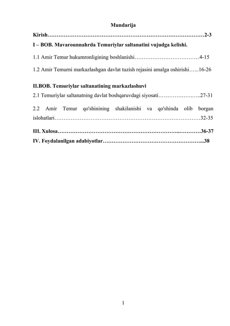 Temuriylar saltanati tarixi, Amir Temur davlatchiligi