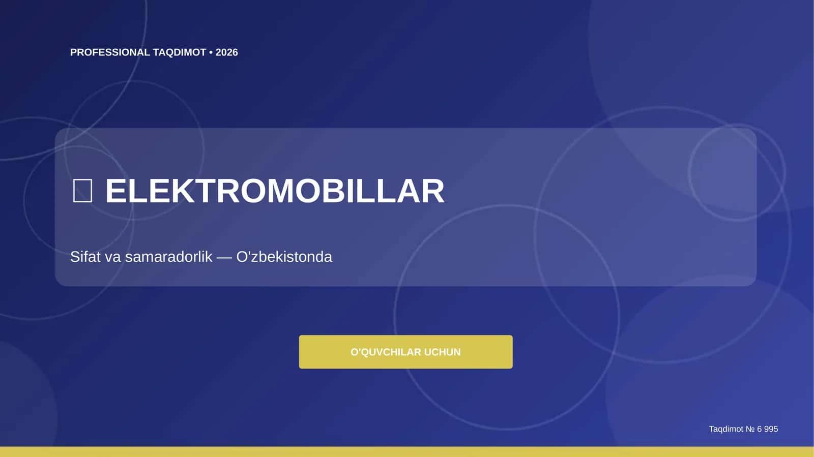 Elektromobillar: sifat va samaradorlik (O'zbekistonda) [o'quvchilar uchun]