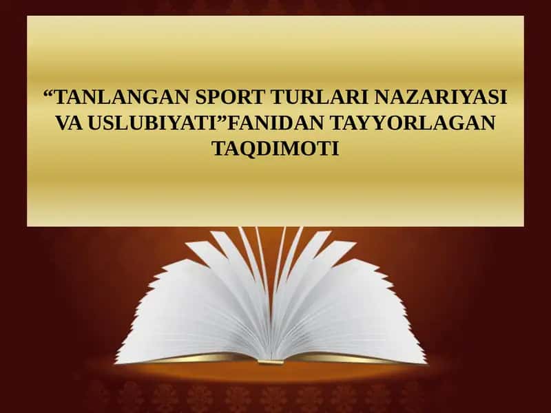SPORT TIBBIYOTINING VOLEYBOLCHILARGA TA'SIRI