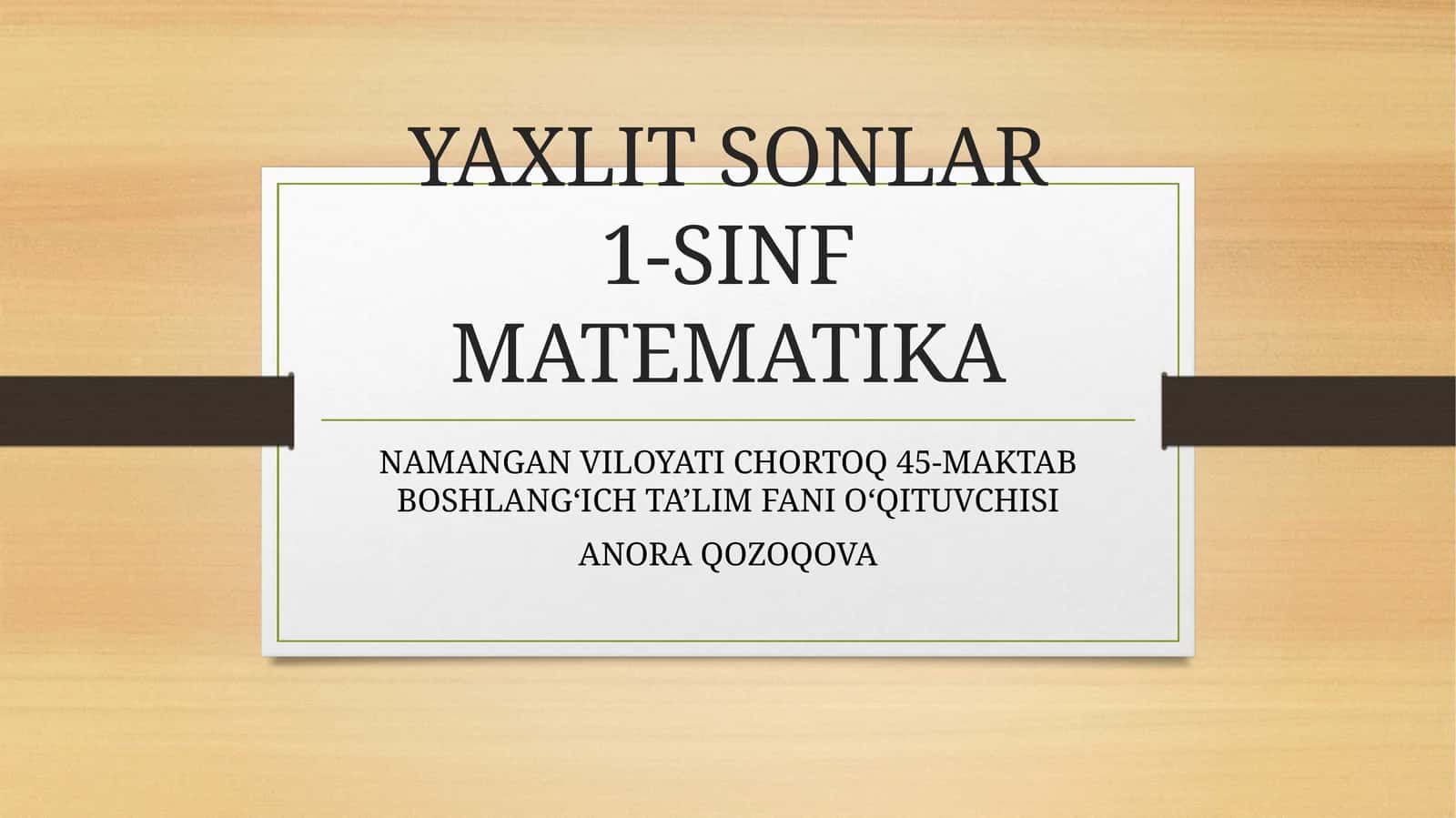 YAXLIT SONLAR1-SINF MATEMATIKA
