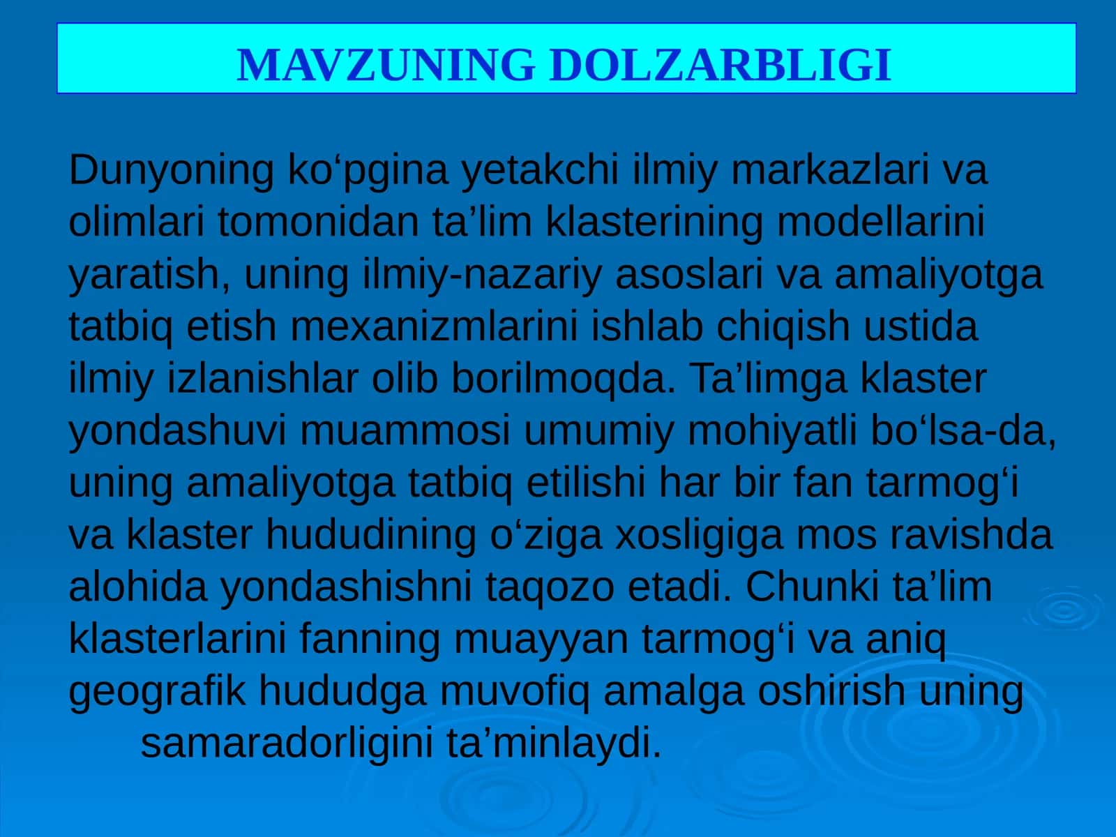 Ta'lim Klasteryolari