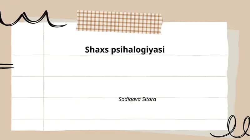 Shaxs psihalogiyasi