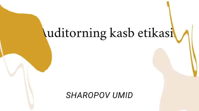 Kasbiy Etikaning Mohiyati