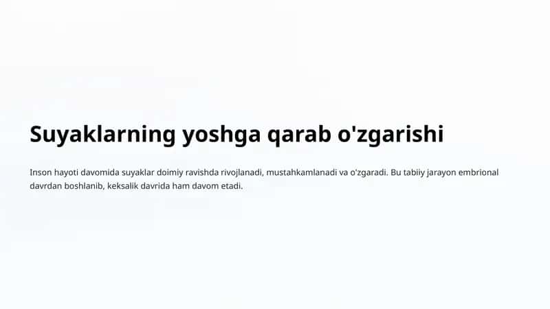Suyaklarning yoshga qarab o'zgarishi