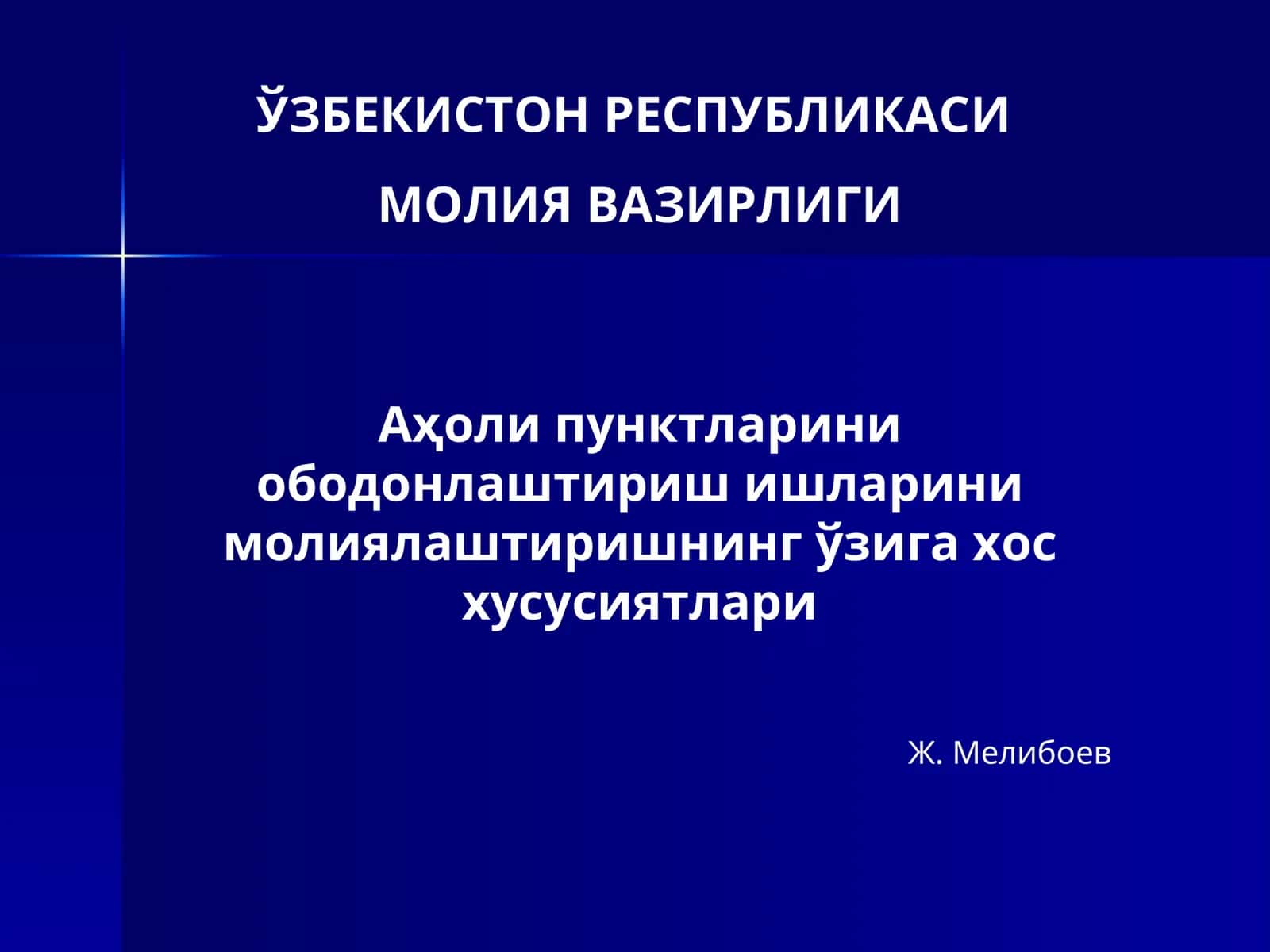 Аҳоли пунктларини ободонлаштириш ишларини молиялаштиришнинг ўзига хос хусусиятлари