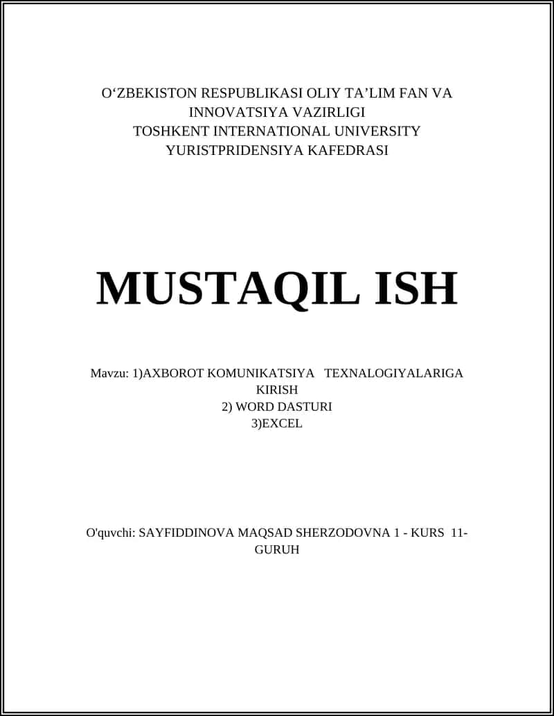 Axborot-kommunikatsiya texnologiyalariga kirish: asosiy tushunchalar