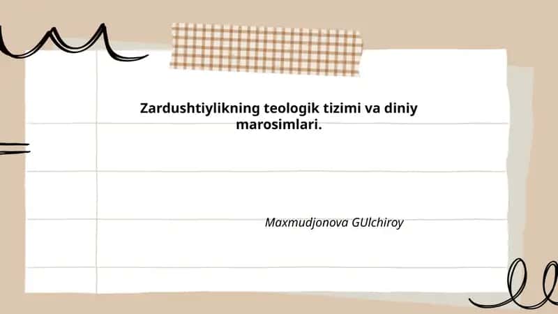 Zardushtiylikning teologik tizimi va diniy marosimlari