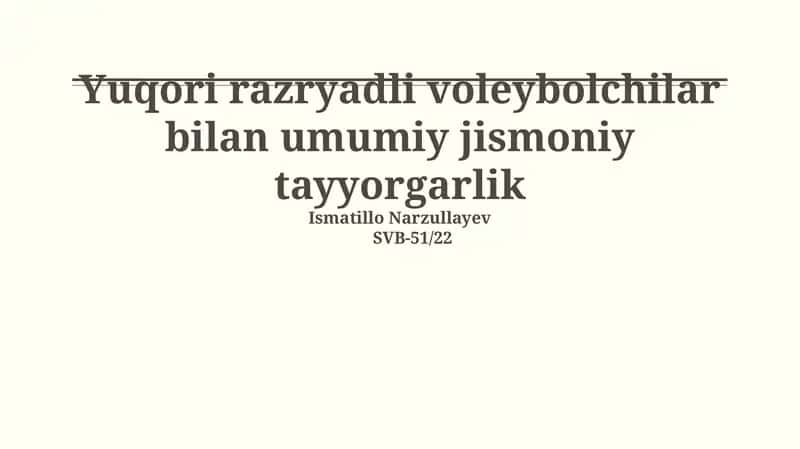 Umumiy jismoniy tayyorgarlik