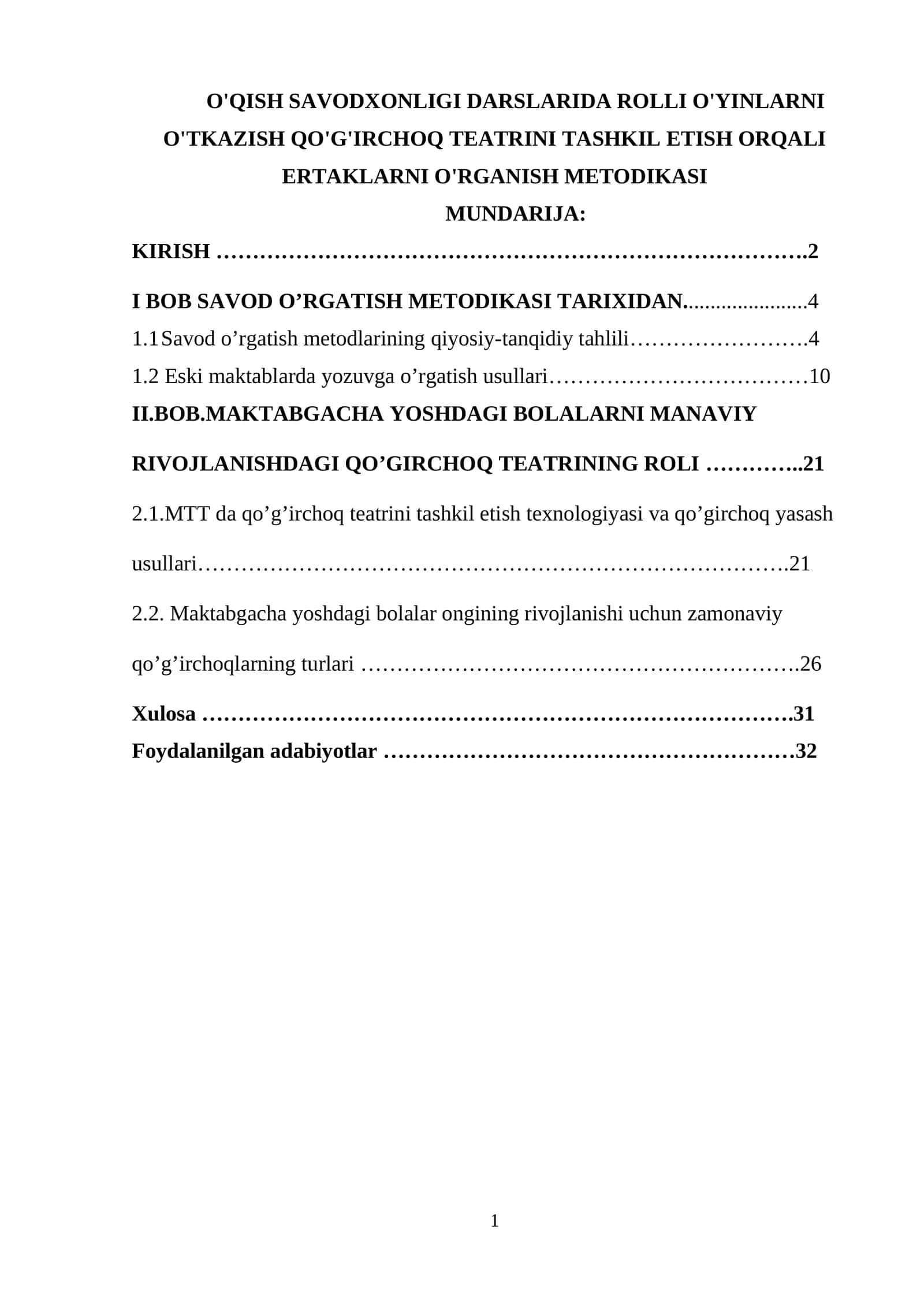 Qo'g'irchoq Teatrining Roli Maktabgacha Bolalar Manaviy Rivojlanishida