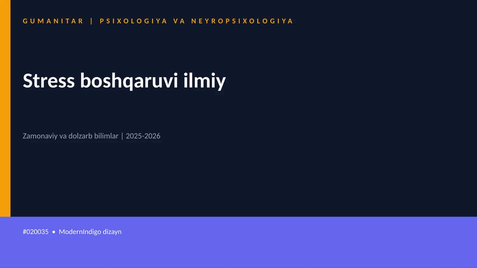 Stress boshqaruvi ilmiy