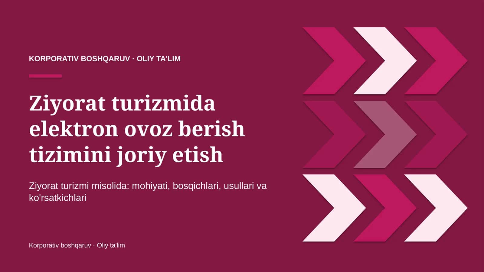 [Ziyorat turizmida elektron ovoz berish tizimini joriy etish]