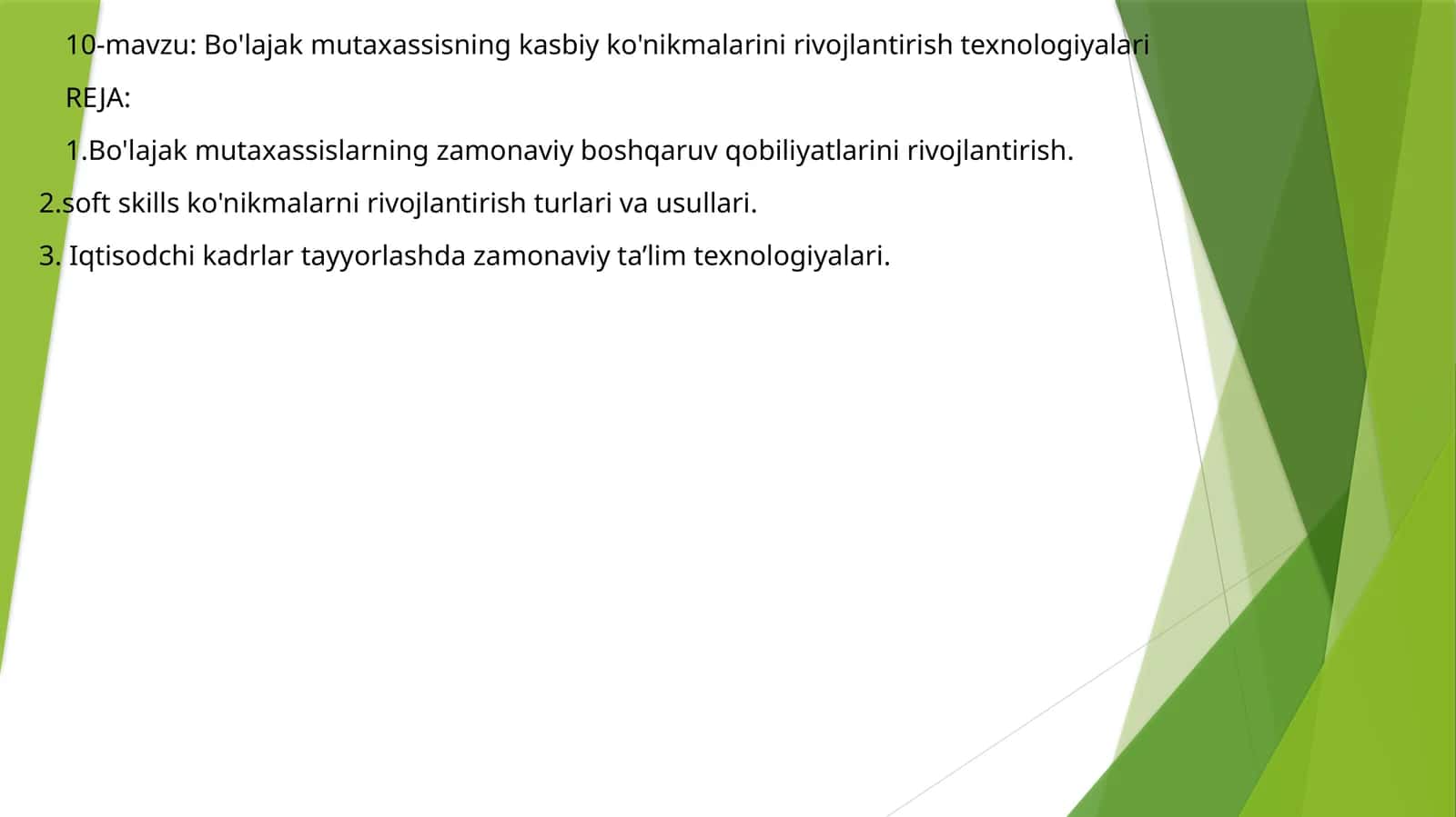 Bo'lajak mutaxassisning kasbiy ko'nikmalarini rivojlantirish texnologiyalari