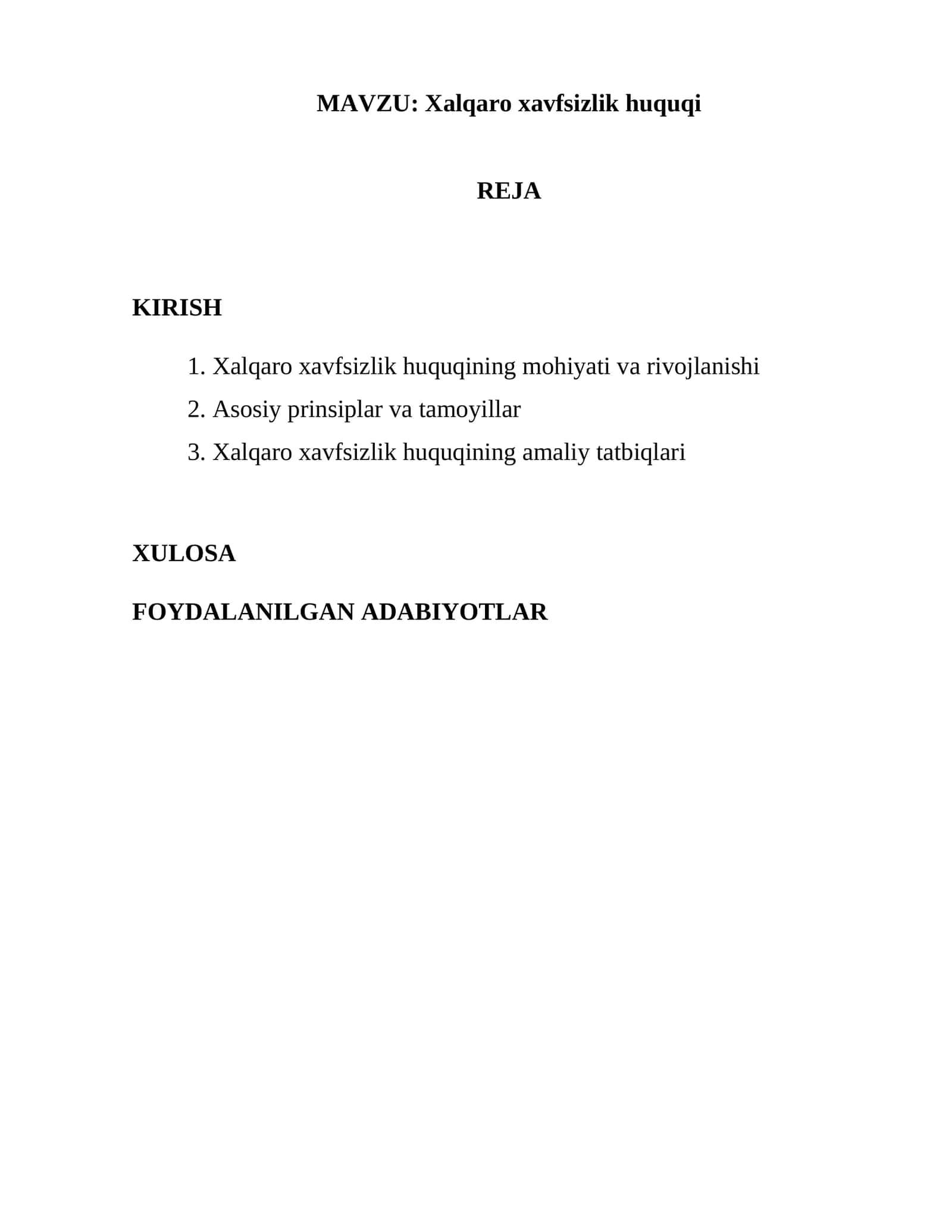 Xalqaro xavfsizlik huquqi