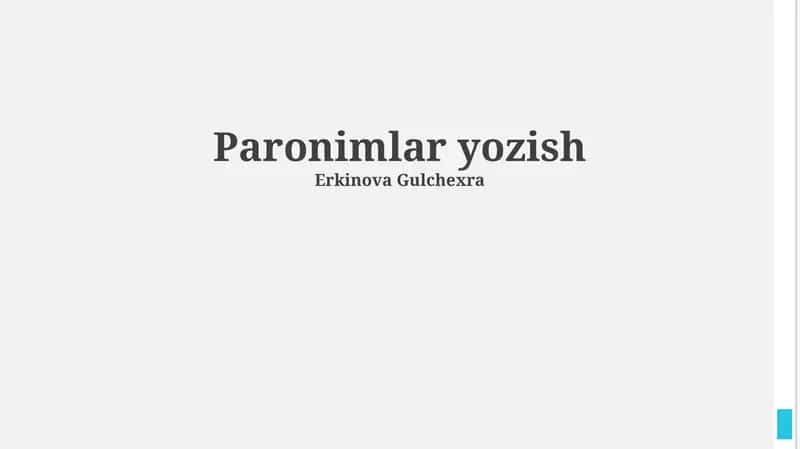 Paronimlar yozish