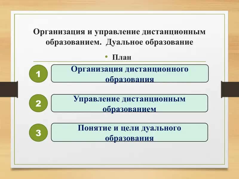 Организация и управление дистанционным образованием.  Дуальное образование