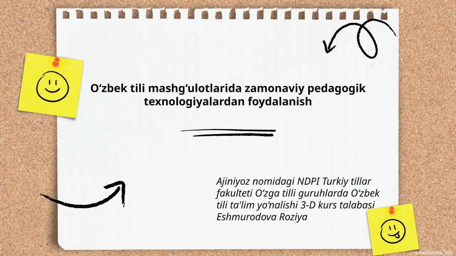 O‘zbek tili mashg‘ulotlarida zamonaviy pedagogik texnologiyalardan foydalanish