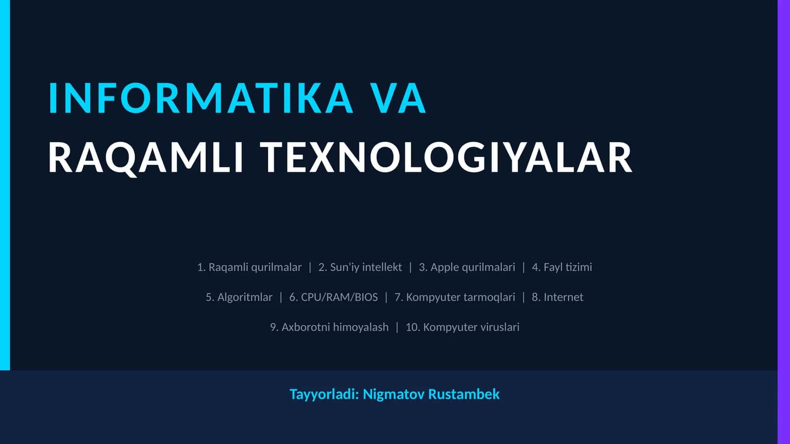 Raqamli qurilmalarning qo'llanilishi va ularning afzalliklari
