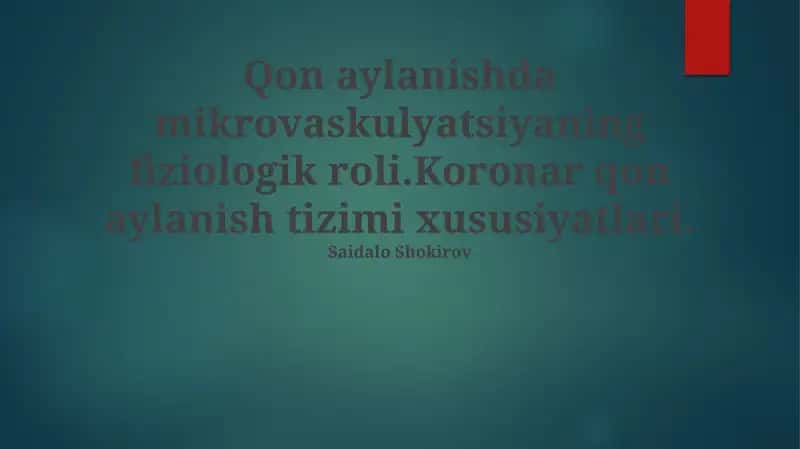 Yurak qon aylanish tizimi