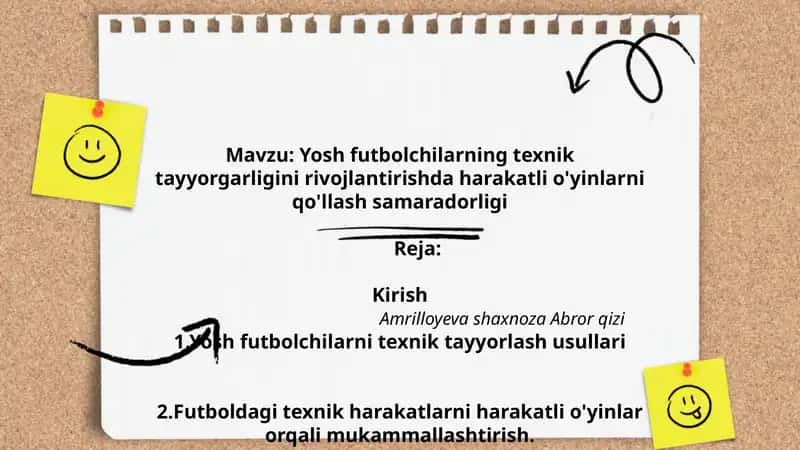 Yosh futbolchilarning texnik tayyorgarligini rivojlantirishda harakatli o'yinlarni qo'llash samaradorligi