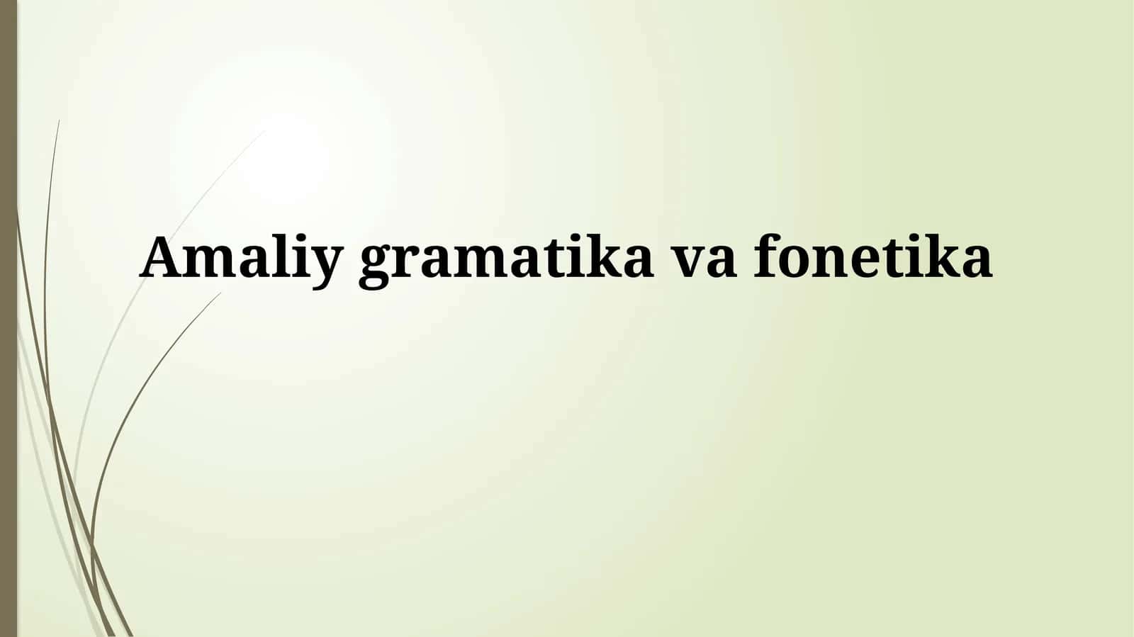 Tovushlar fonetikasi