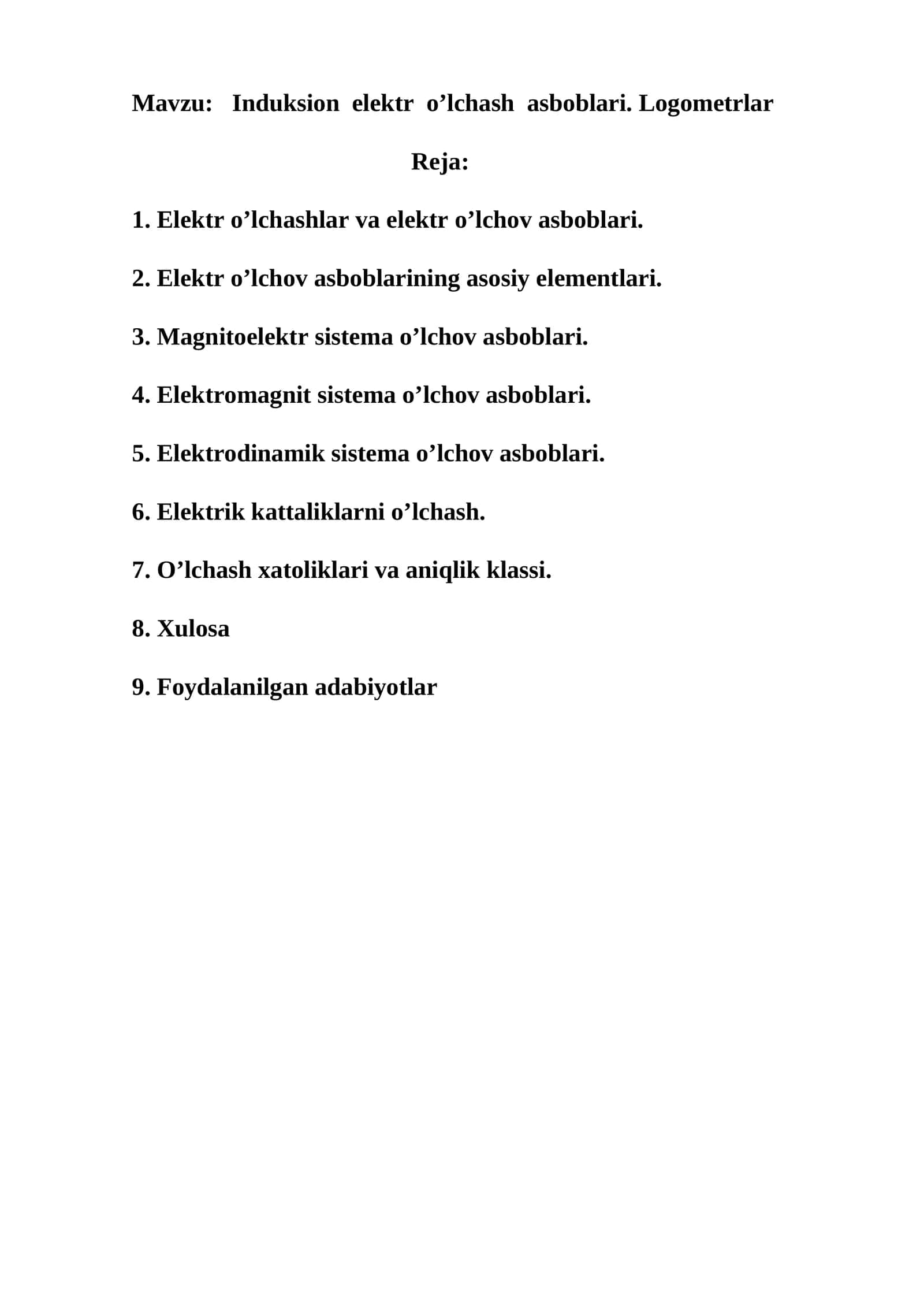 Induksion elektr o’lchash asboblari. Logometrlar