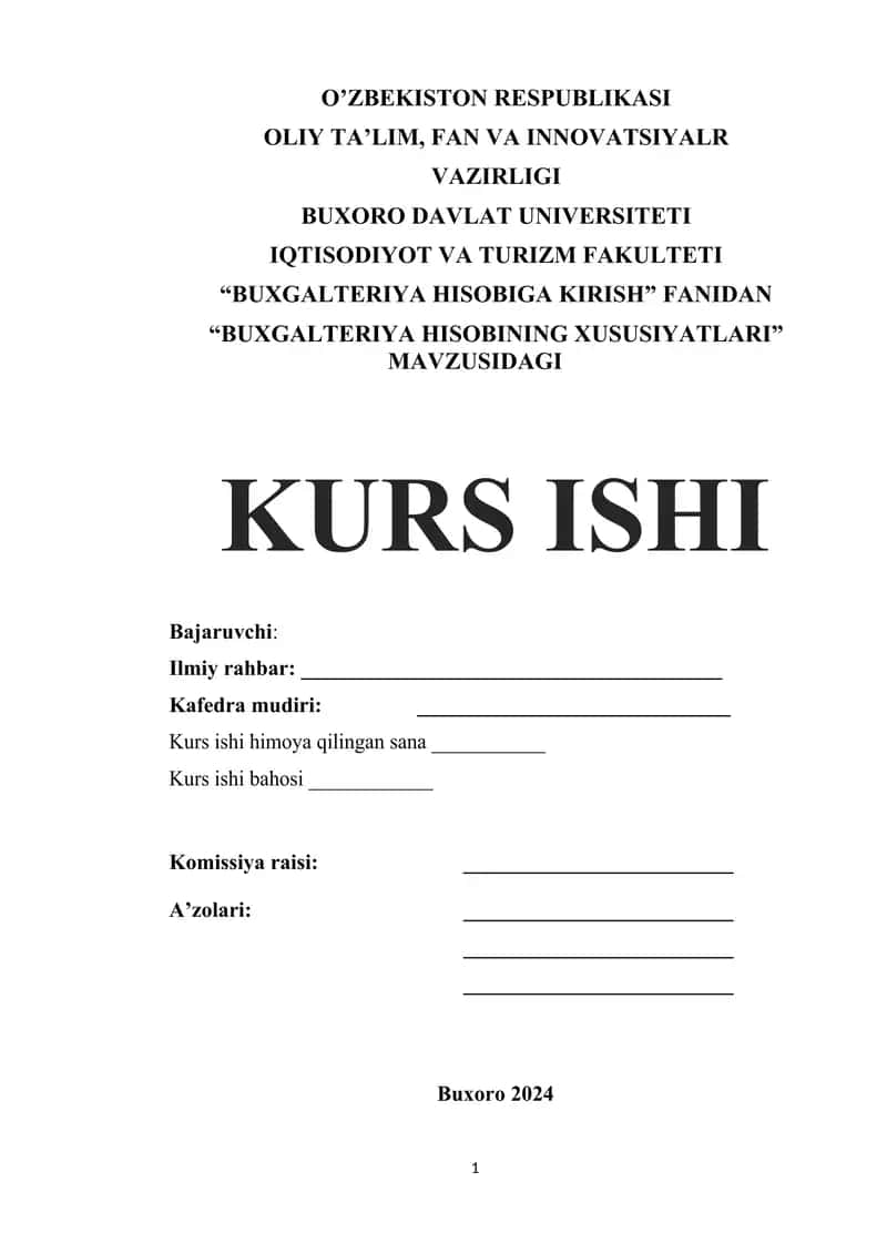 Buxgalteriya Hisobiga Kirish