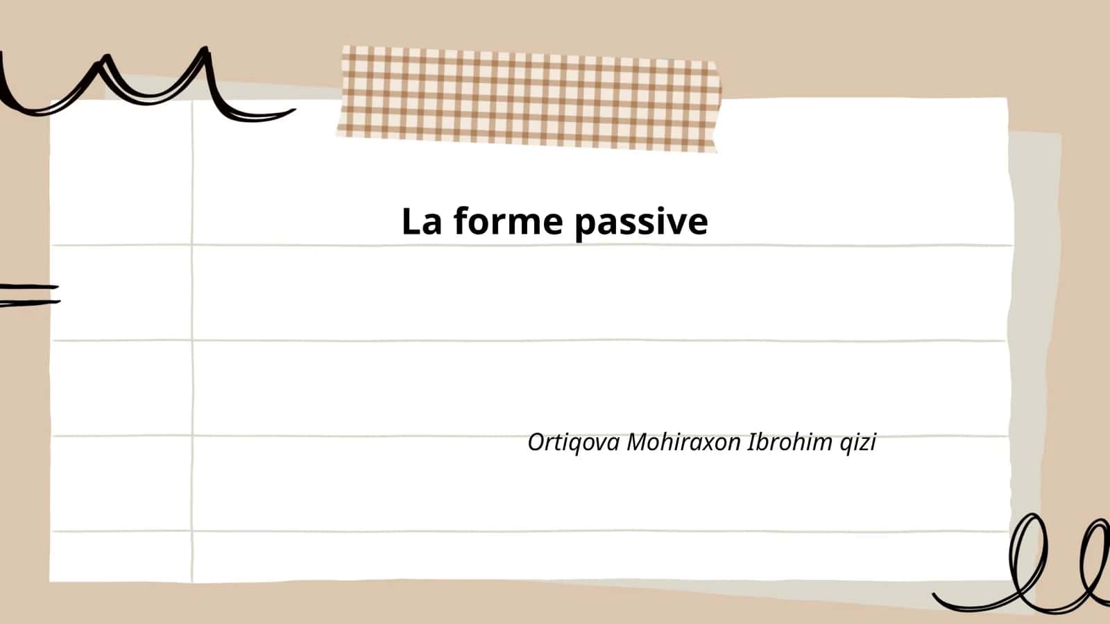 La forme passive
