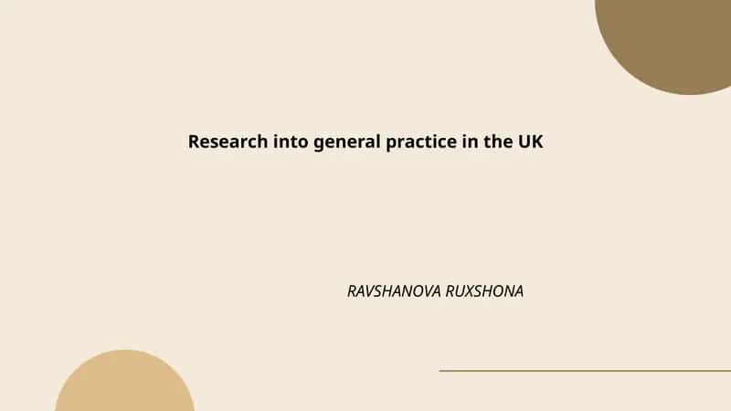 Research into general practice in the UK