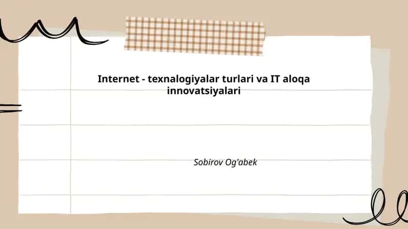 Keng polosali va optik tolali (fiber) internet texnologiyalari