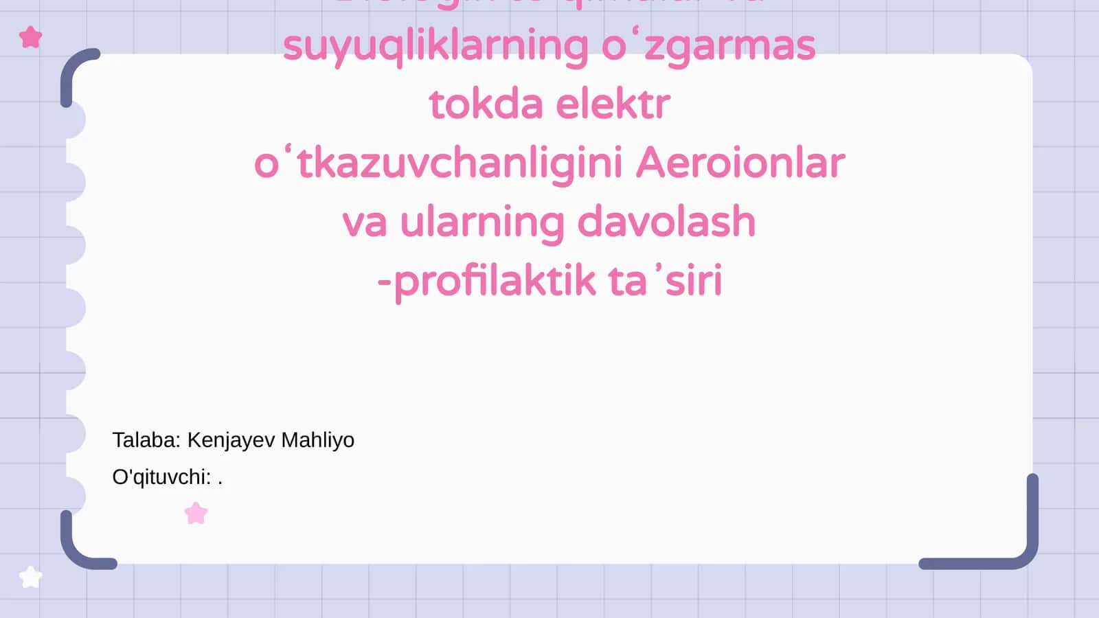 Biologik To'qimalar va Elektr O'tkazuvchanlik Asoslari