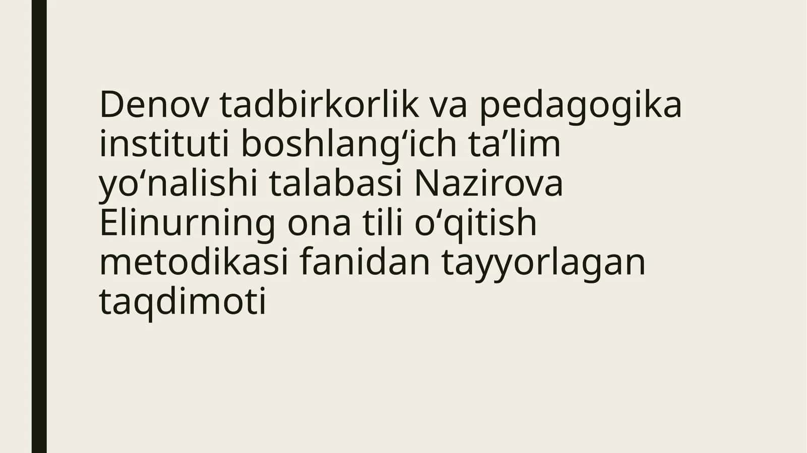 Boshlang'ich sinflarning o'qish darslari