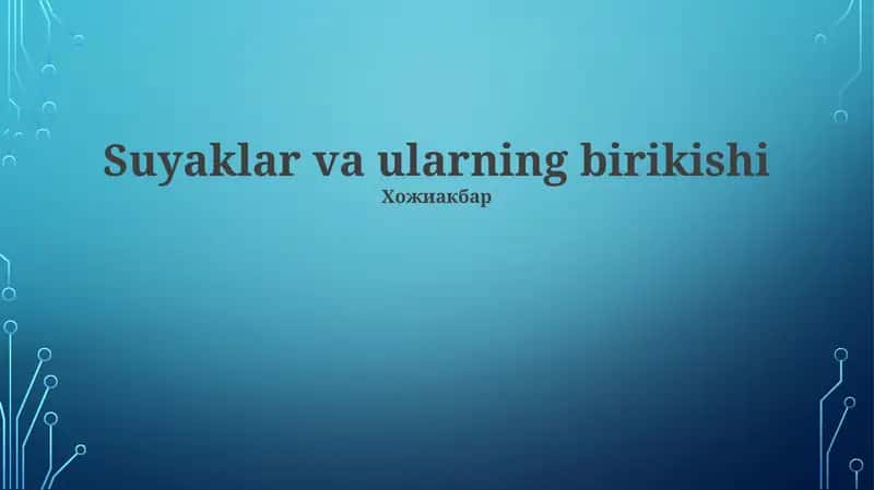 Suyaklar va ularning birikishi