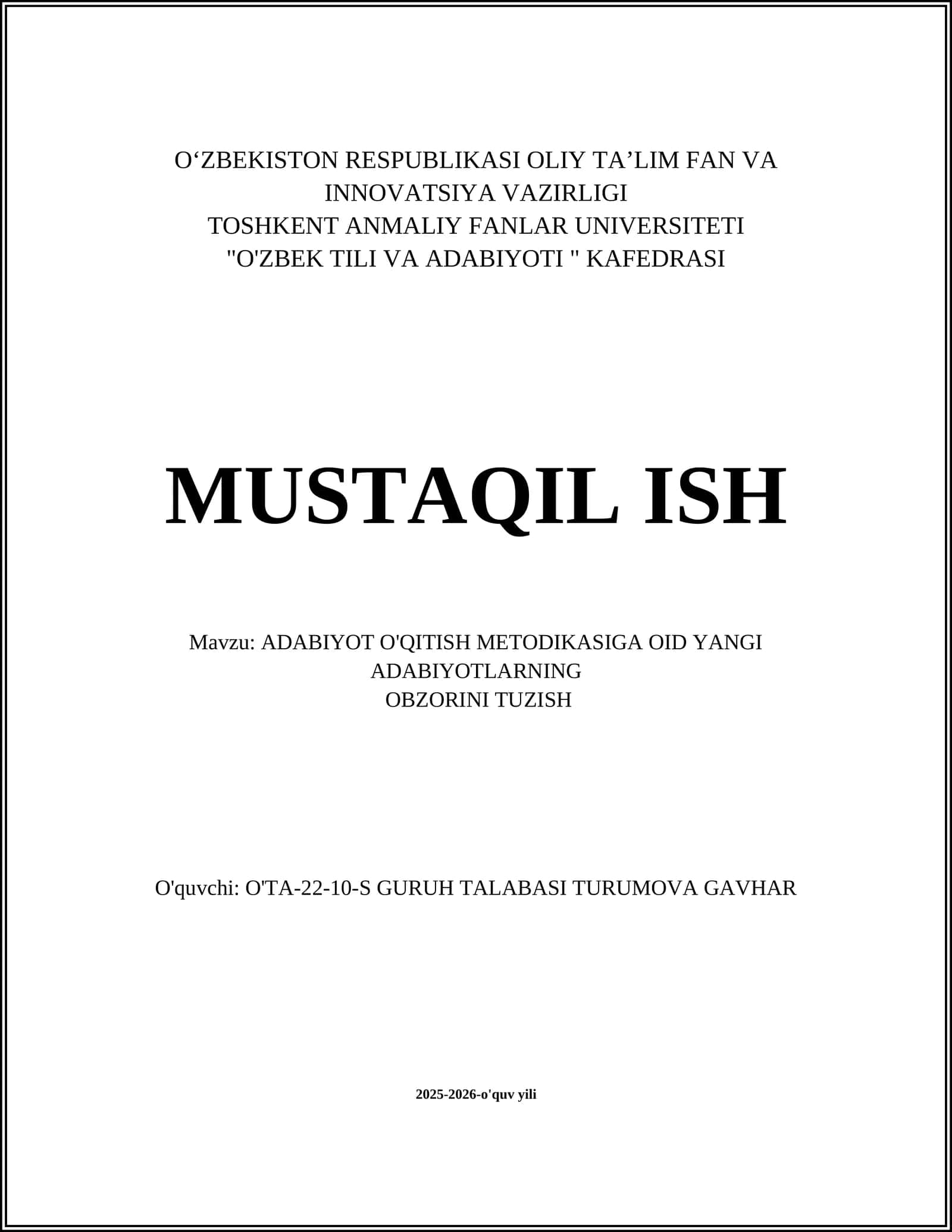 Yangi Adabiyotlarni Tanlash va Saralash Mezonlari