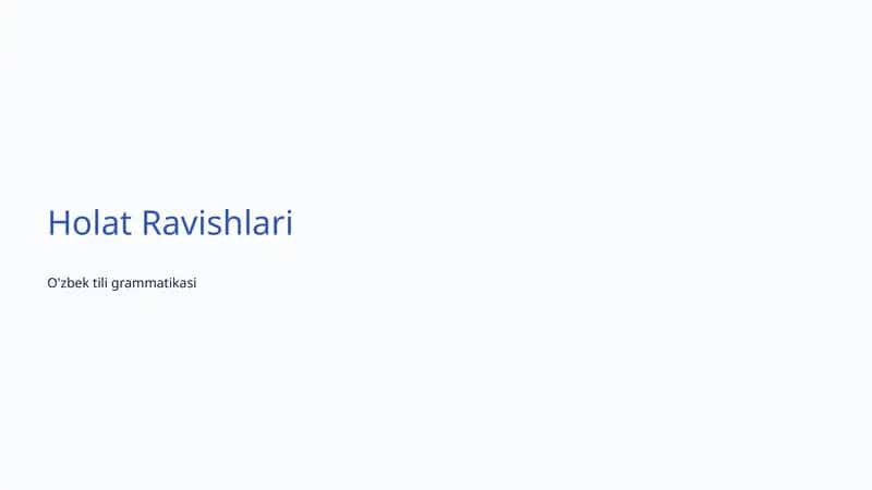 Holat Ravishlari