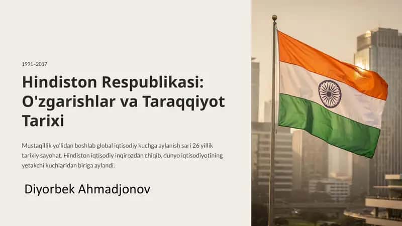Hindiston Respublikasi: O'zgarishlar va Taraqqiyot Tarixi