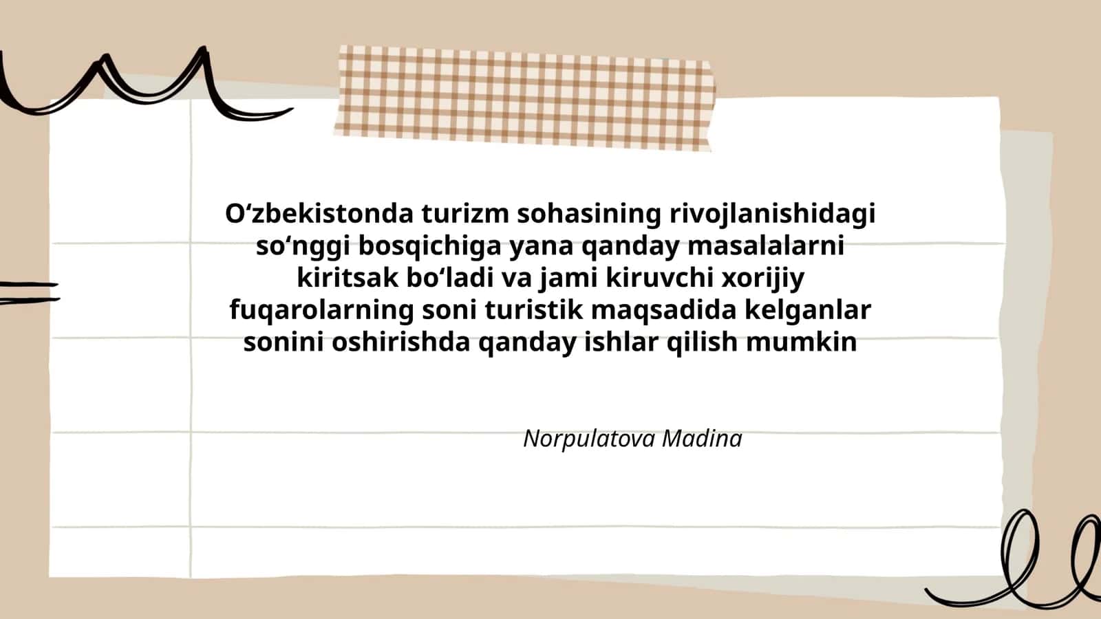 Turizm sohasining rivojlanishi