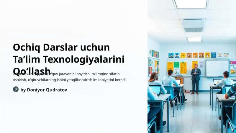 Ochiq Darslar uchun Ta’lim Texnologiyalari
