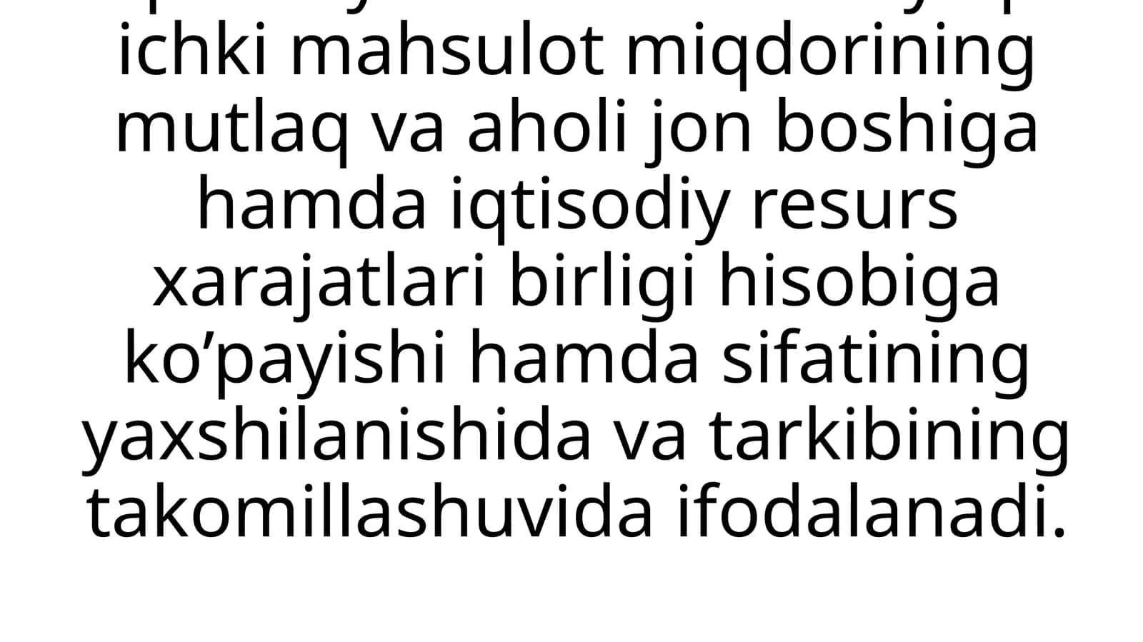 Iqtisodiy taraqqiyot va o‘sish