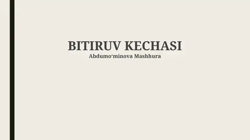 BITIRUV KECHASI