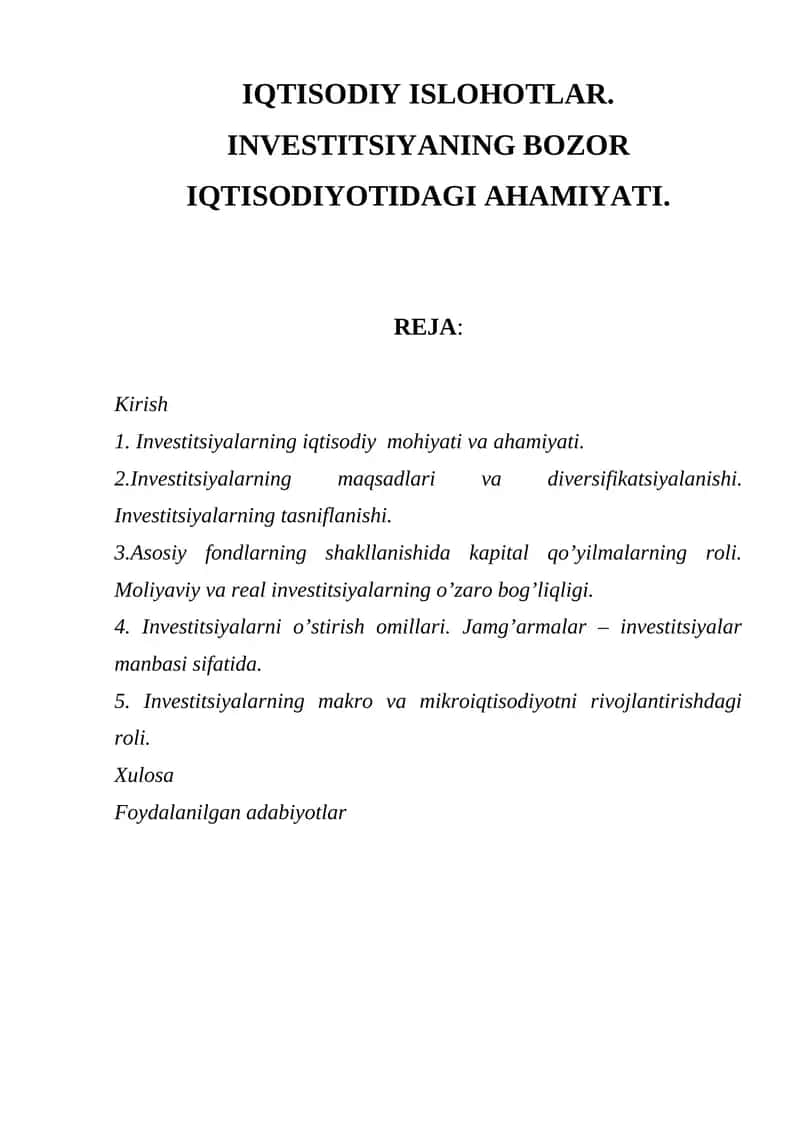 Investitsiyalar