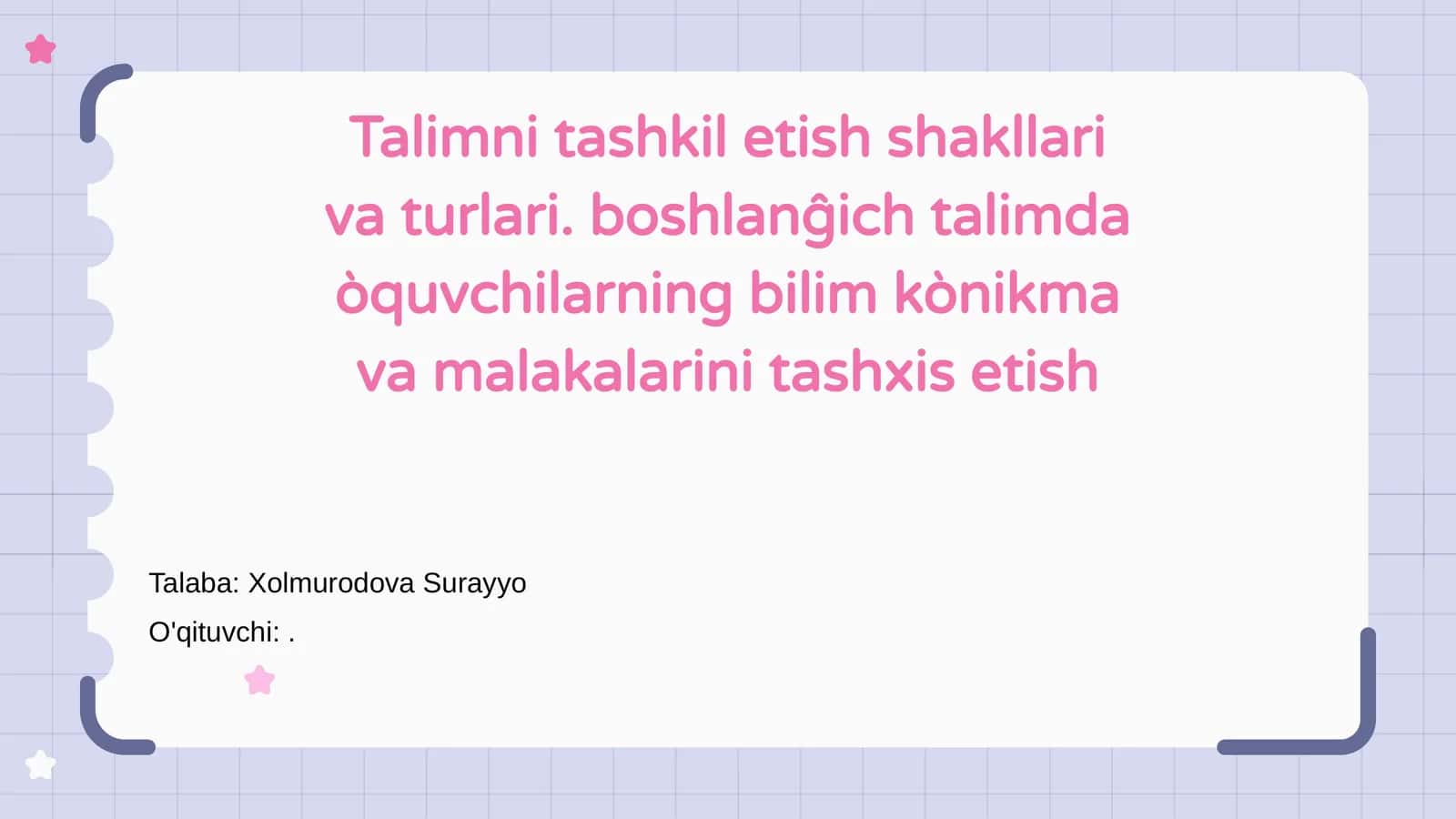 Talimni tashkil etish shakllari