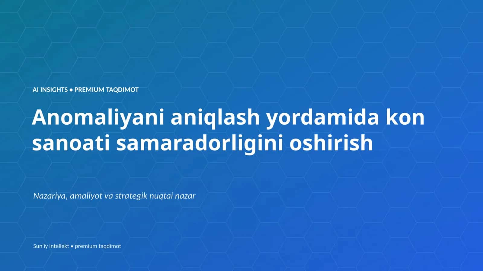 Sun'iy intellekt • premium taqdimot