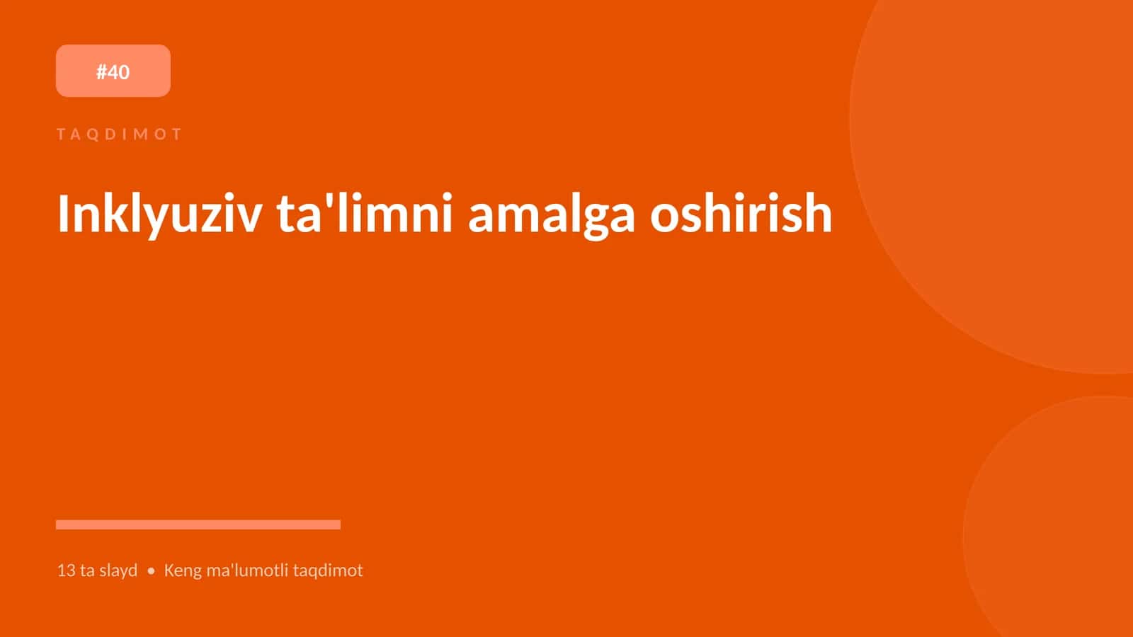 Inklyuziv ta'limni amalga oshirish