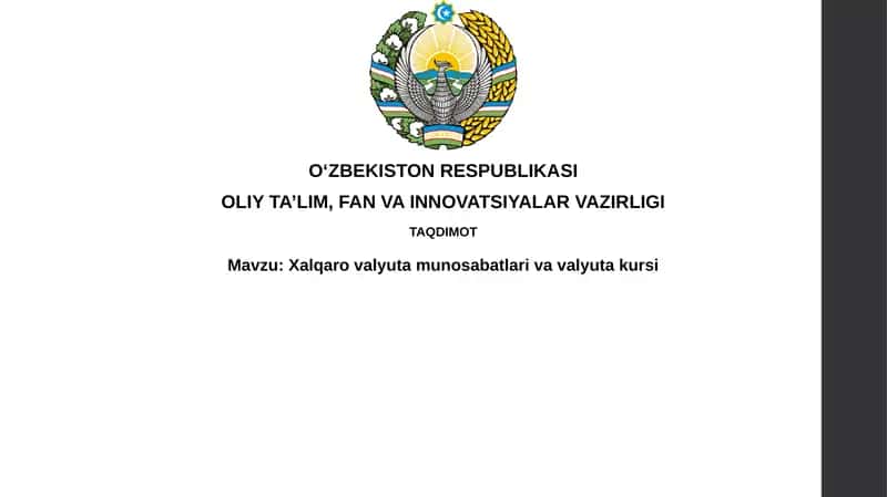 Xalqarovalyutamunosabatlarivavalyutakursi